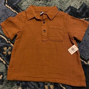 Brown toddler collared shirt